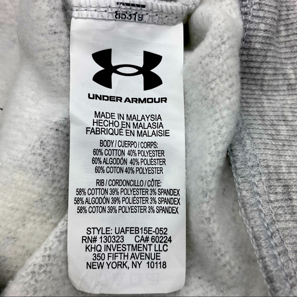 Under Armour Boys Long Sleeve Fleece Sweatshirt, Gray NWT - Picture 3 of 6